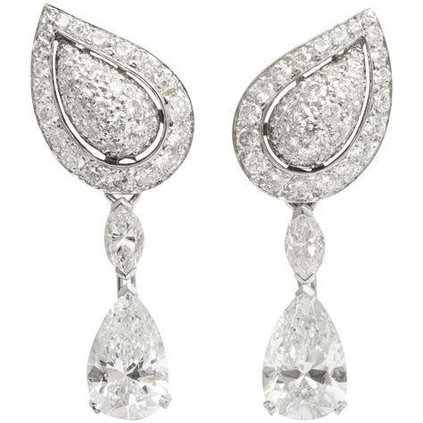 cartier diamond drop earrings.